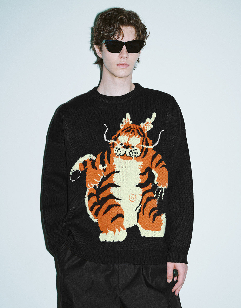 Animal Embroidered Knitted T-Shirt