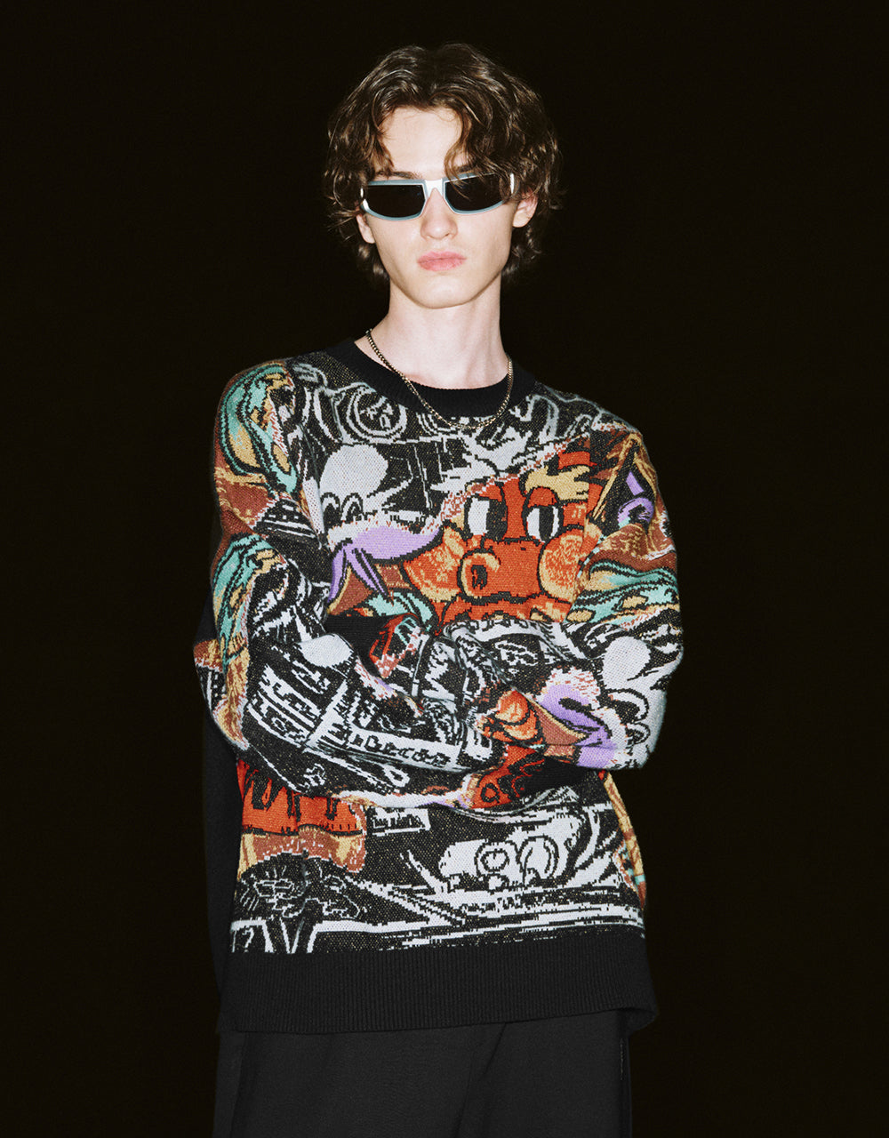 Graphic Printed Knitted T-Shirt