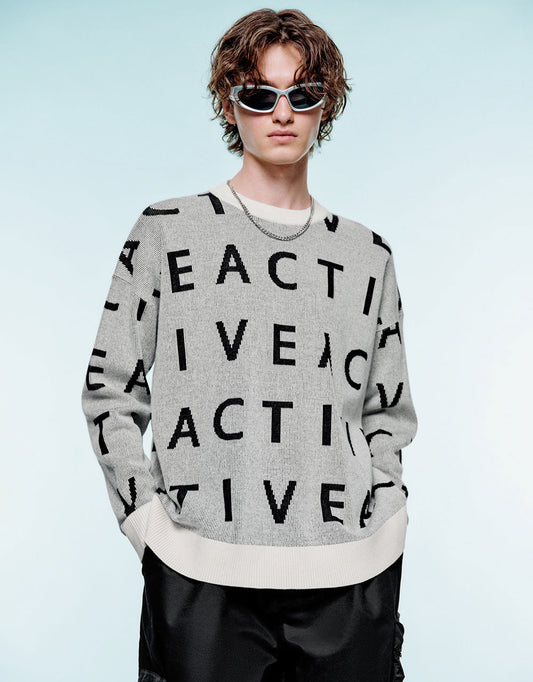 Letter Embroidered Knitted T-Shirt