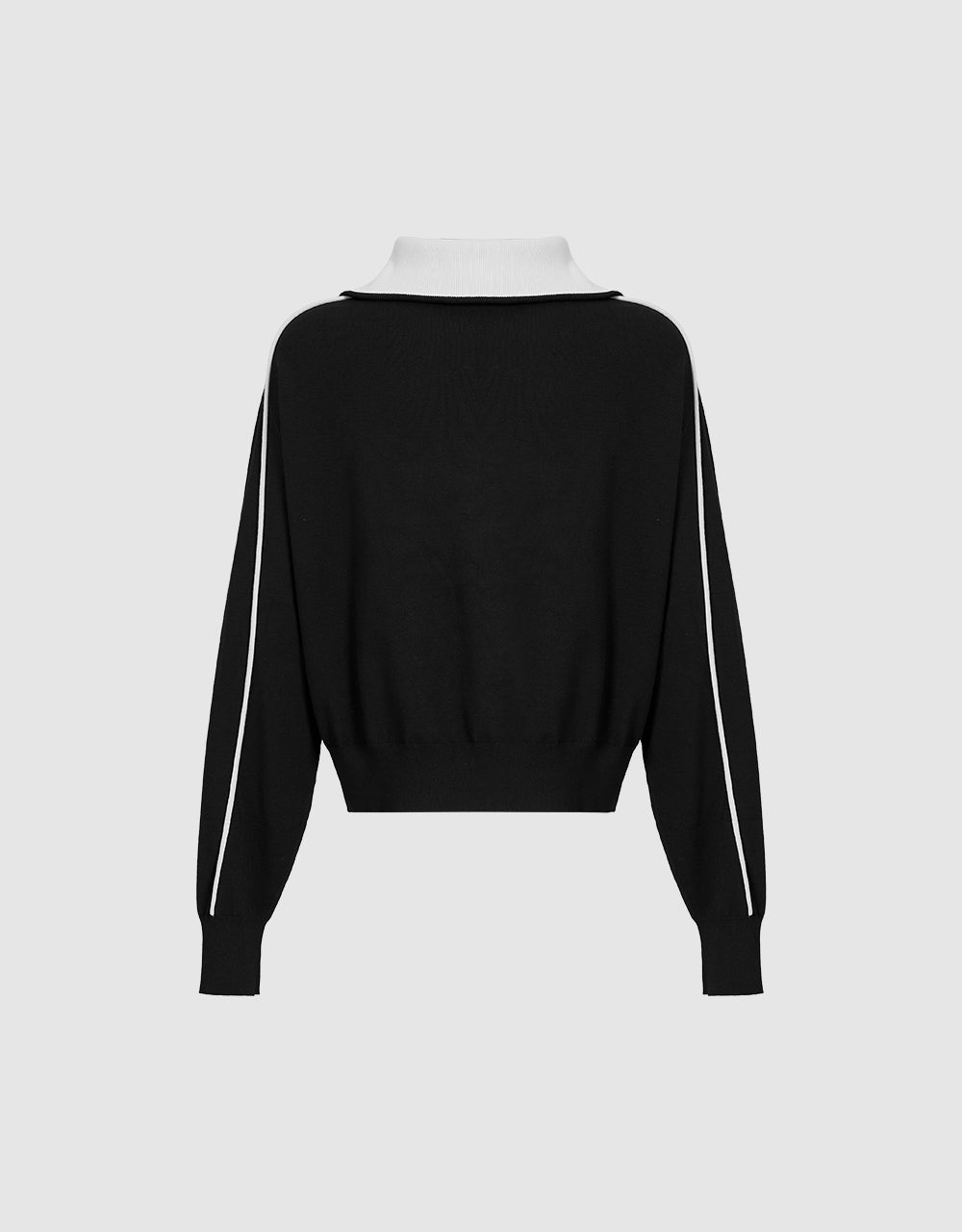 Zip Half Placket Knitted T-Shirt