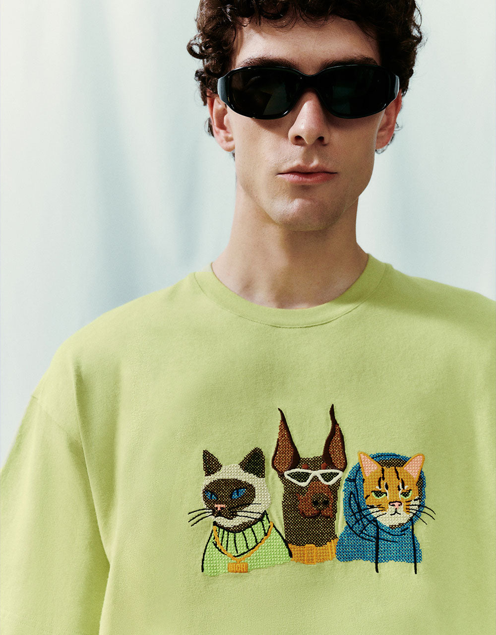 Cartoon Printed Crew Neck Straight T-Shirt