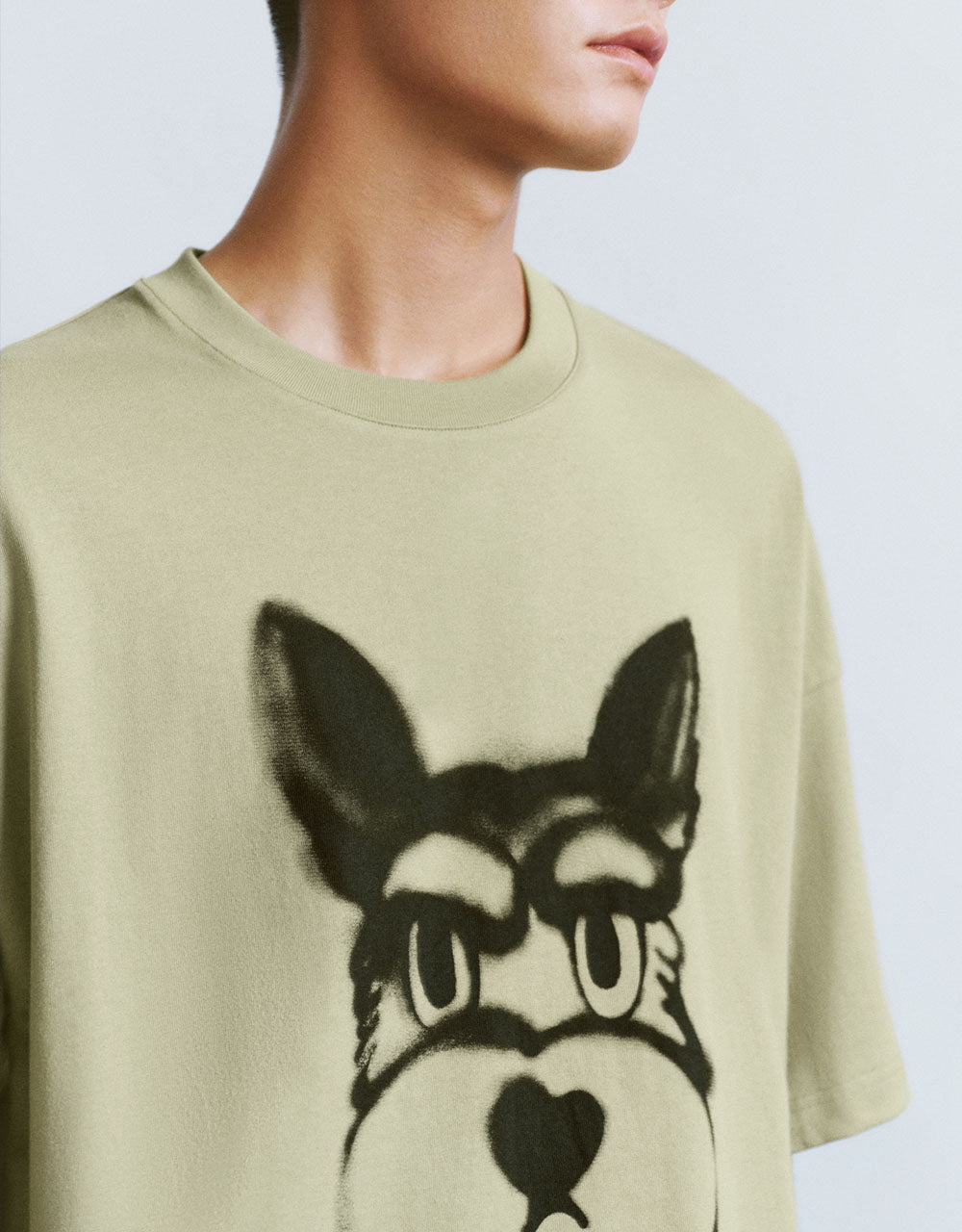 Dog Printed Crew Neck T-Shirt