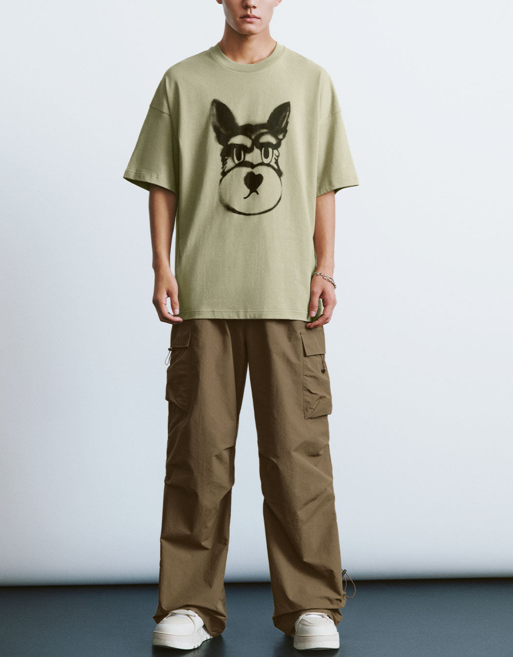 Dog Printed Crew Neck T-Shirt