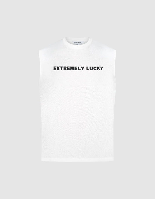 Letter Printed Crew Neck Tank Top