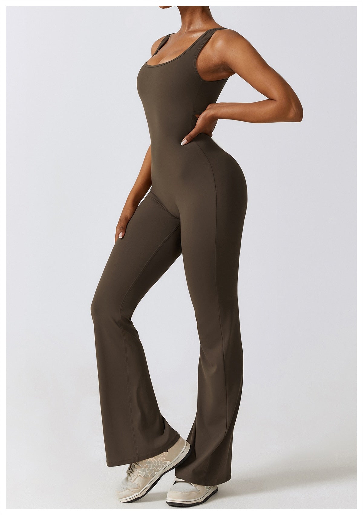 Scrunch Back Flared Jumpsuit