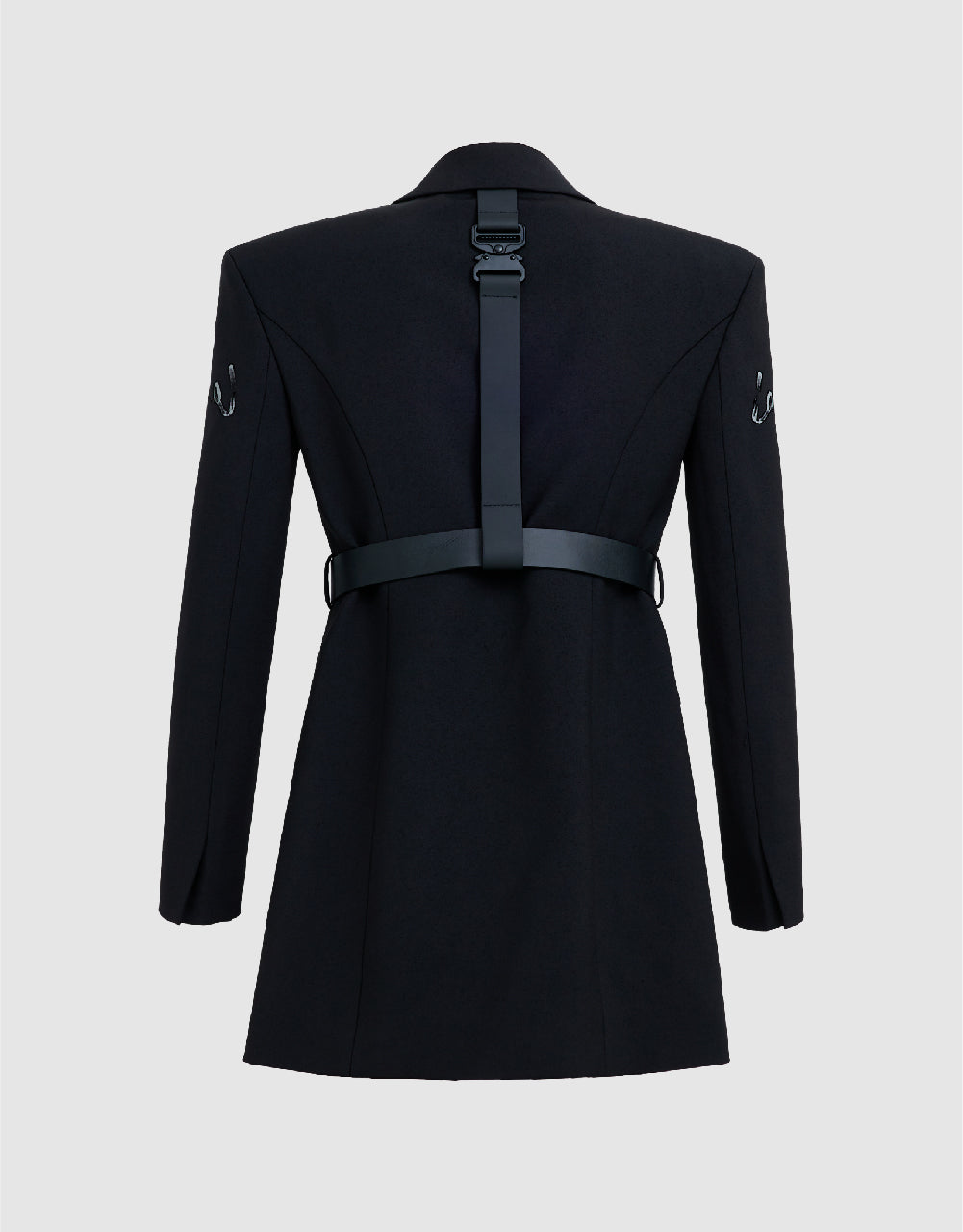 Letter Printed Tailored Blazer With Belt