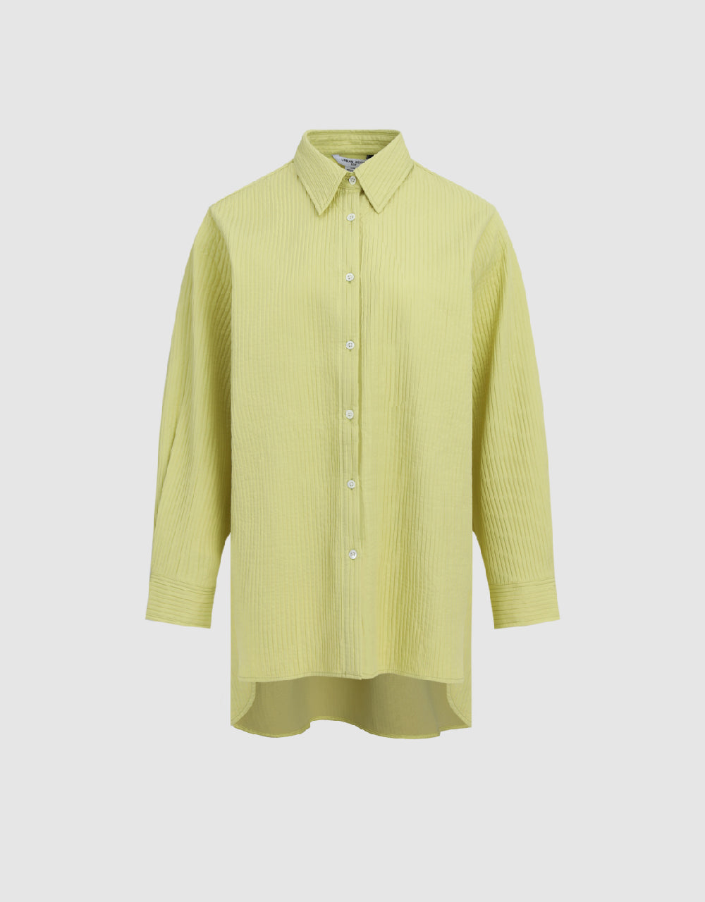 Textured Button Up Straight Shirt