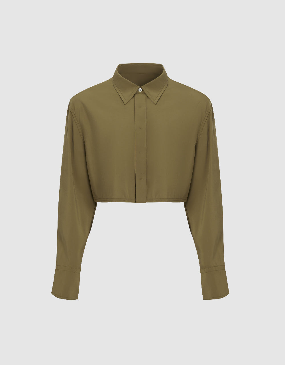 Cropped Straight Lapel Shirt