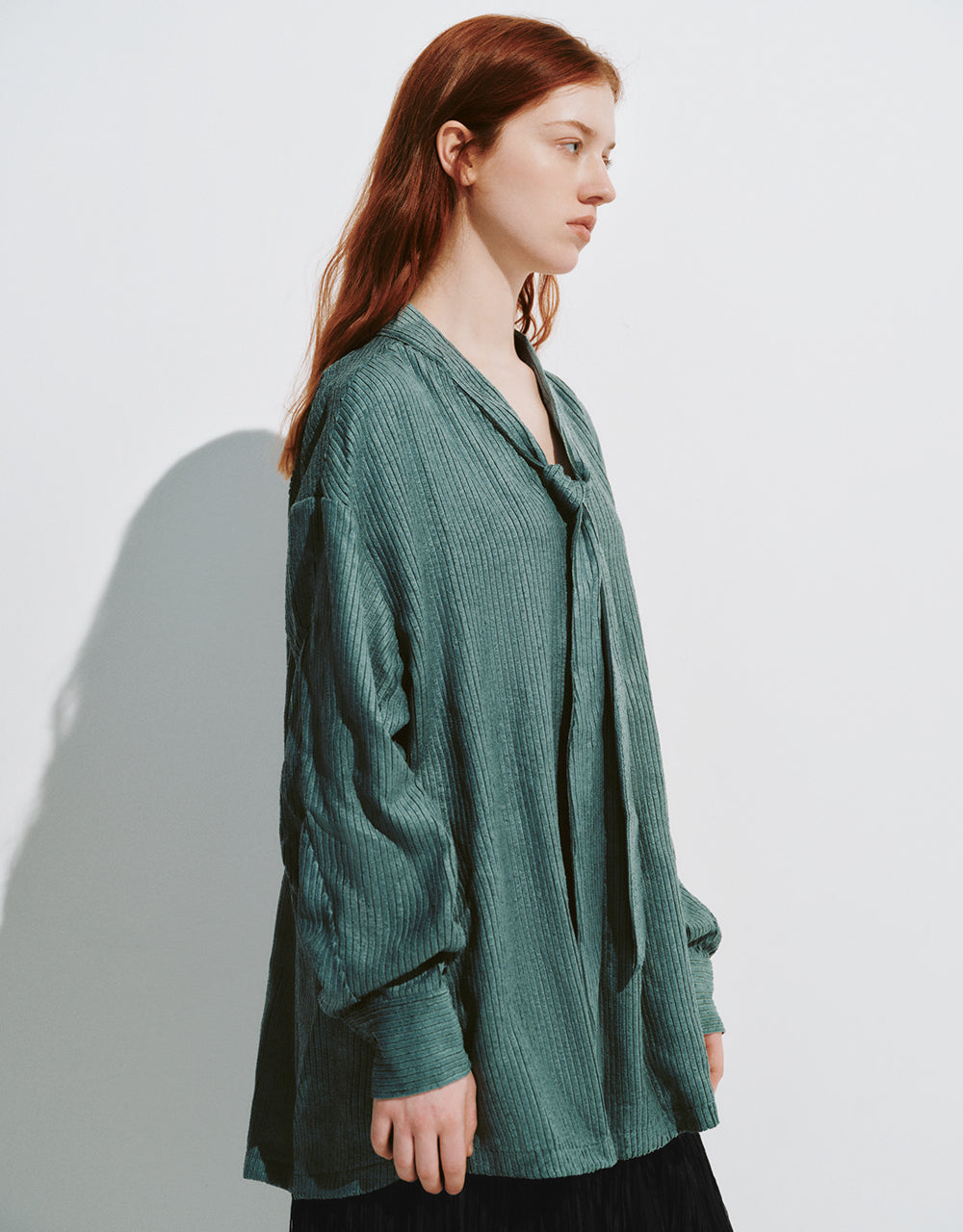 Keyhole Neck Oversized Blouse