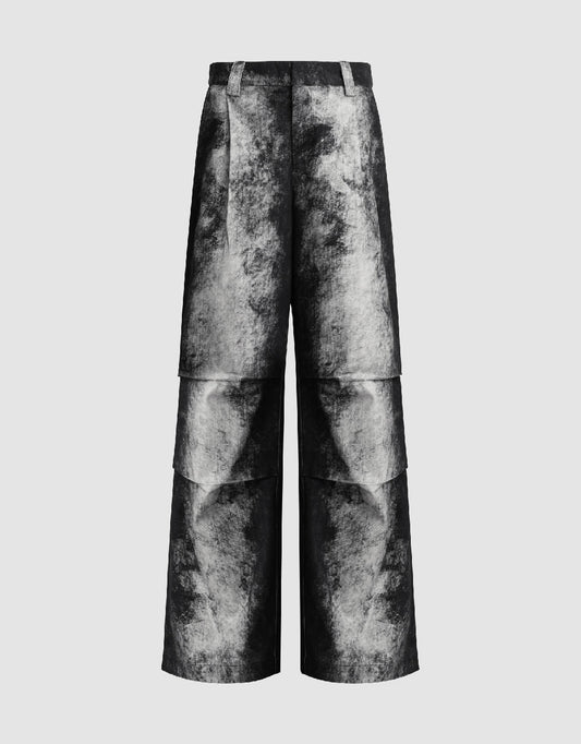 Printed Loose Wide-Leg Pants