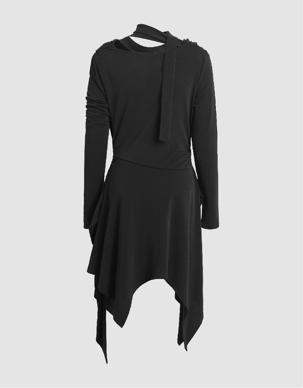 Asymmetric Cowl Neck Skinny Dress