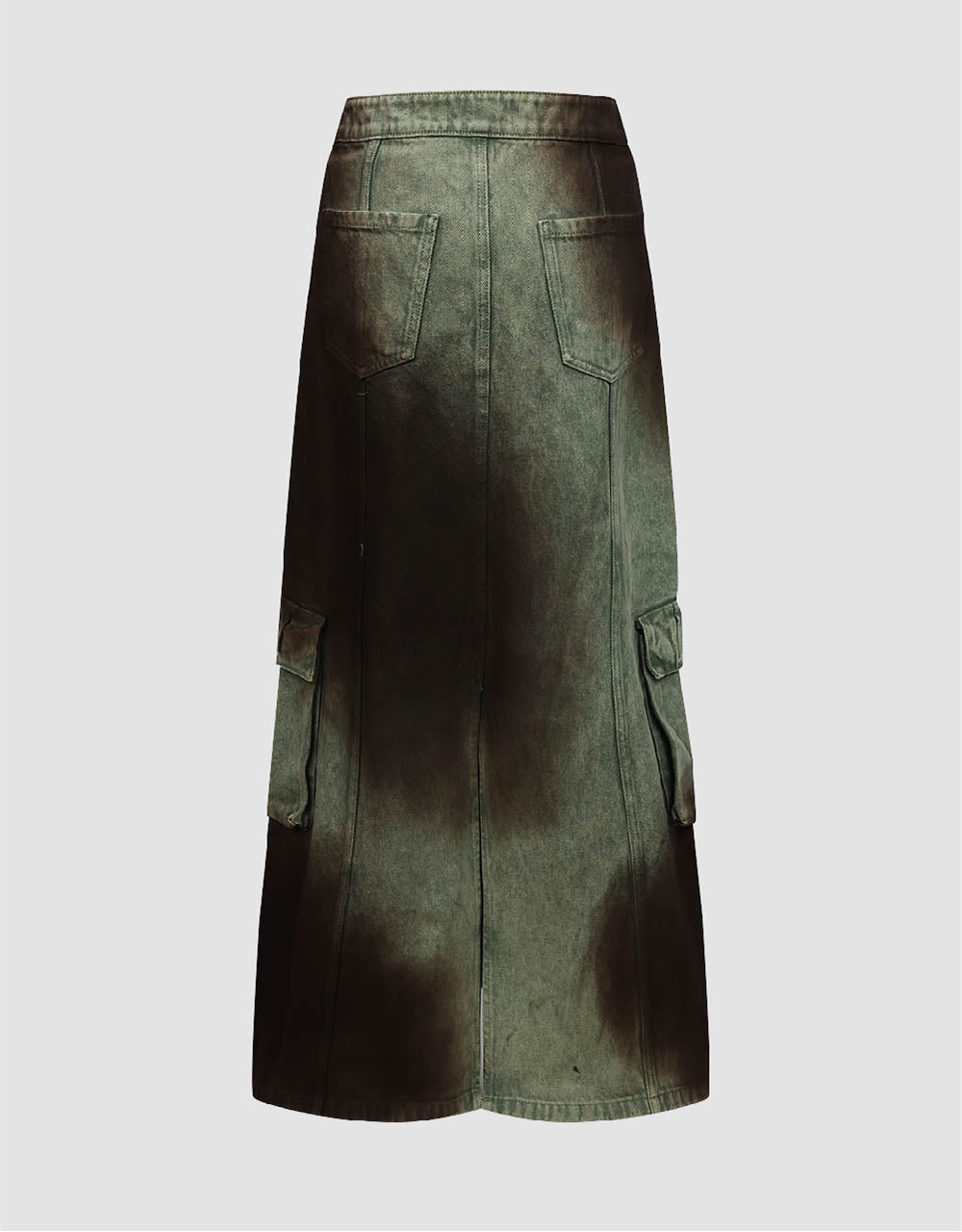 Gradient A-Line Denim Skirt