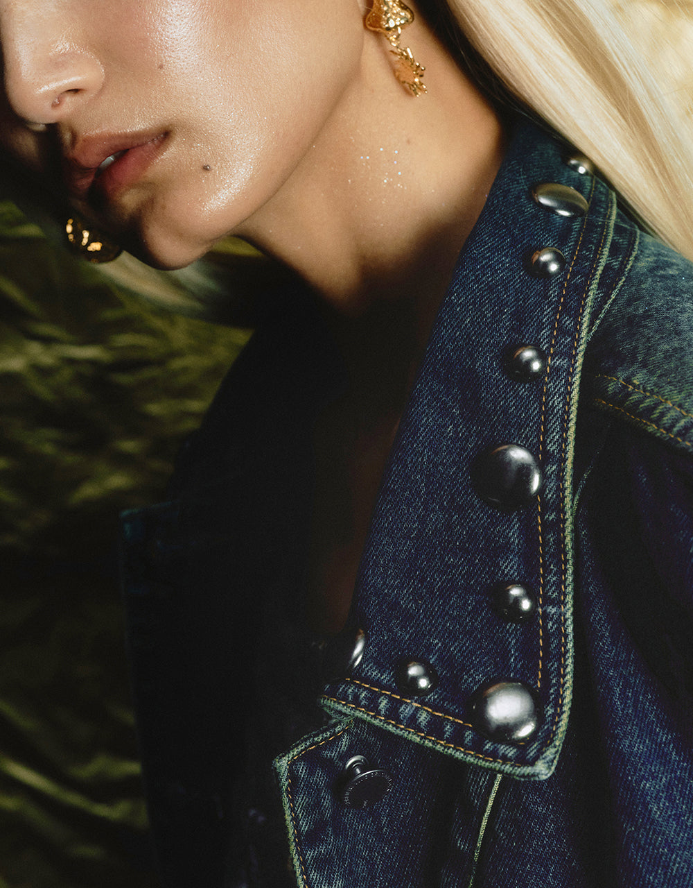 Studded Decor Denim Jacket