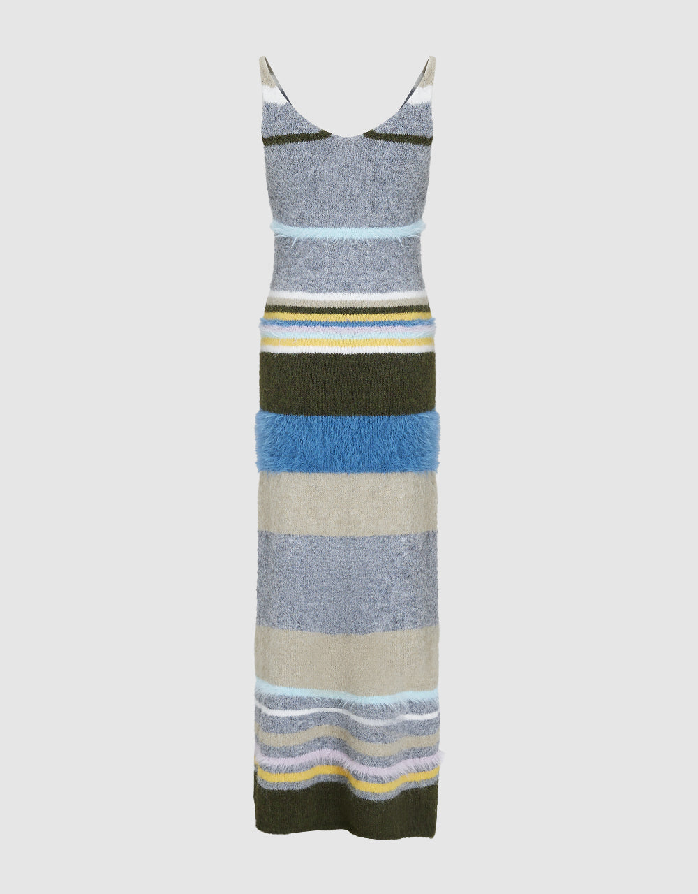 Striped Sleeveless V-Neck Knitted Dress