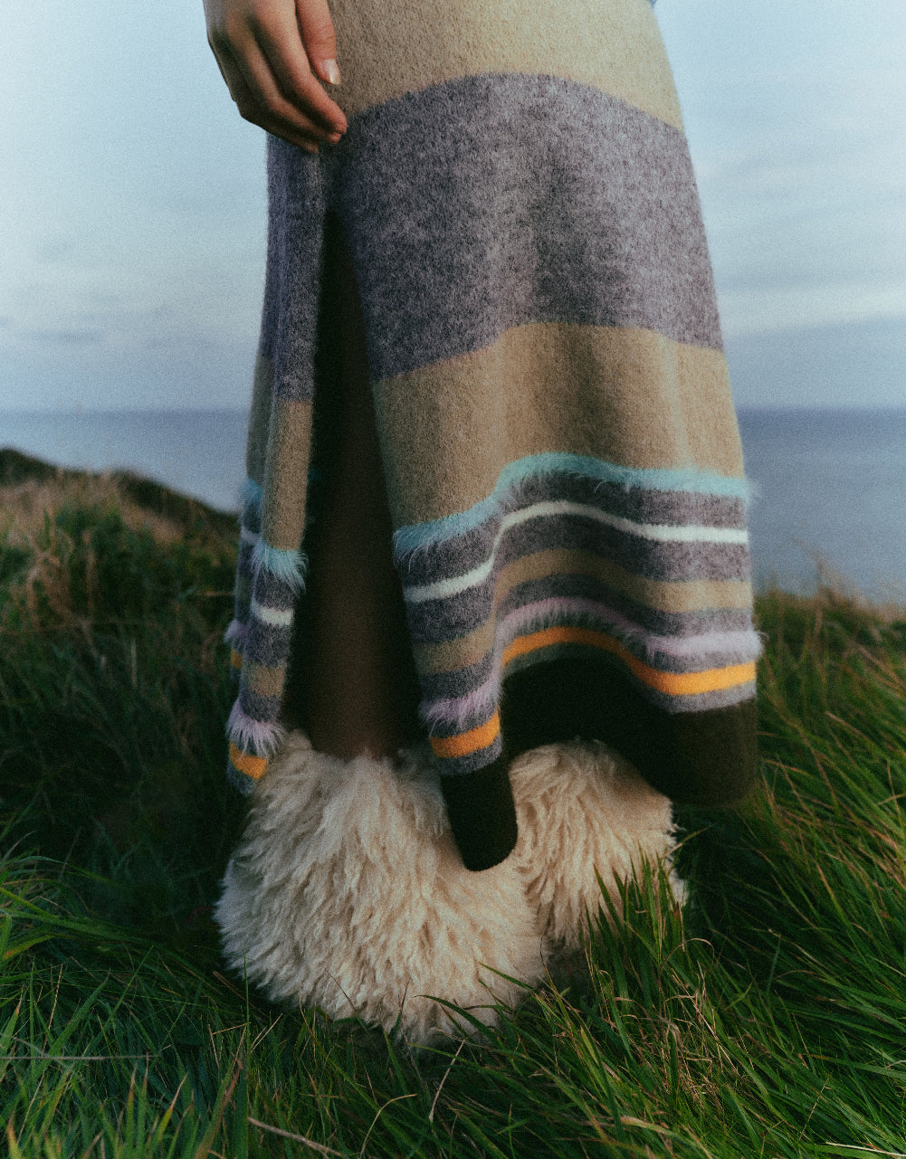 Striped Sleeveless V-Neck Knitted Dress