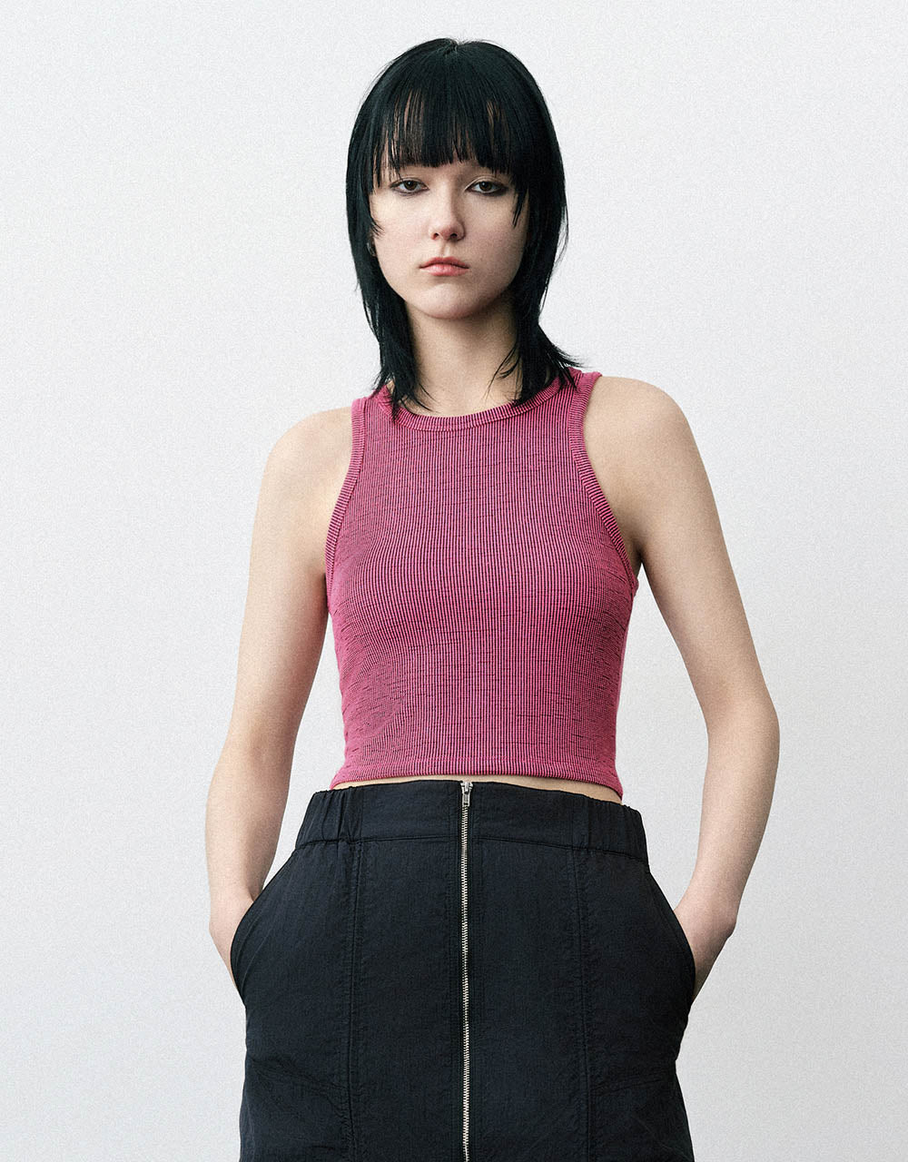 Knitted Crew Neck Tank Top