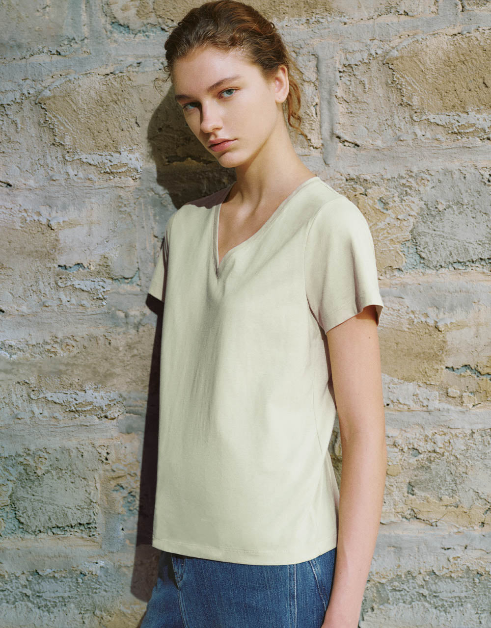 V-Neck Straight T-Shirt