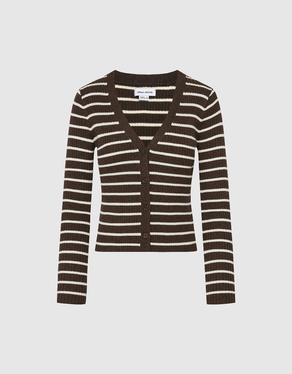 Striped V-Neck Knitted Cardigan