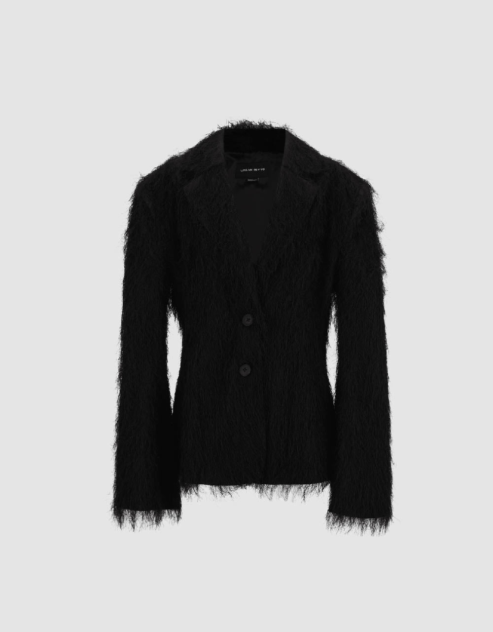 Notch Lapel Furry Blazer