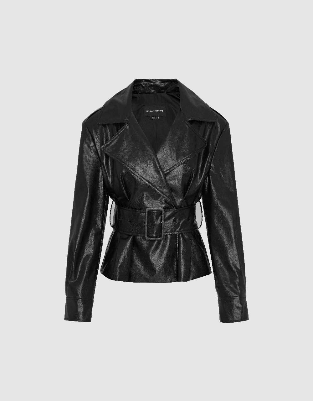 Vegan Leather Jacket With Belt