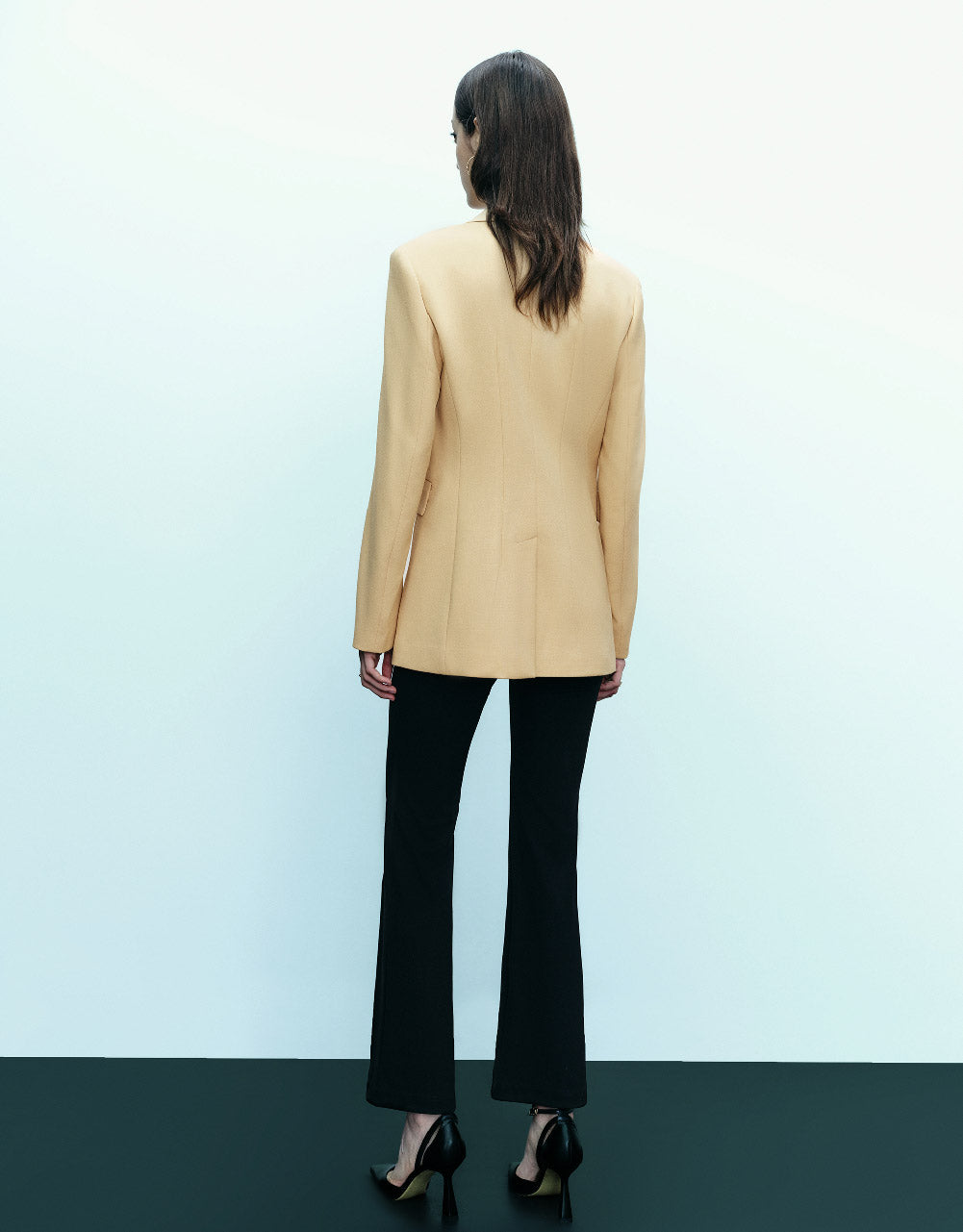 Peaked Lapel Straight Blazer