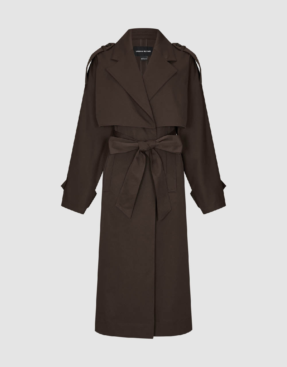 Straight Longline Trench Coat With Belt