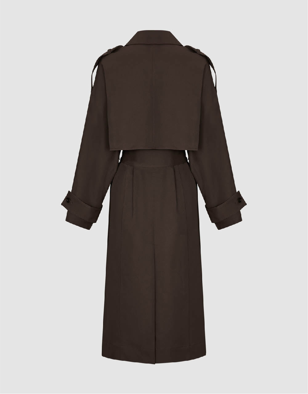 Straight Longline Trench Coat With Belt