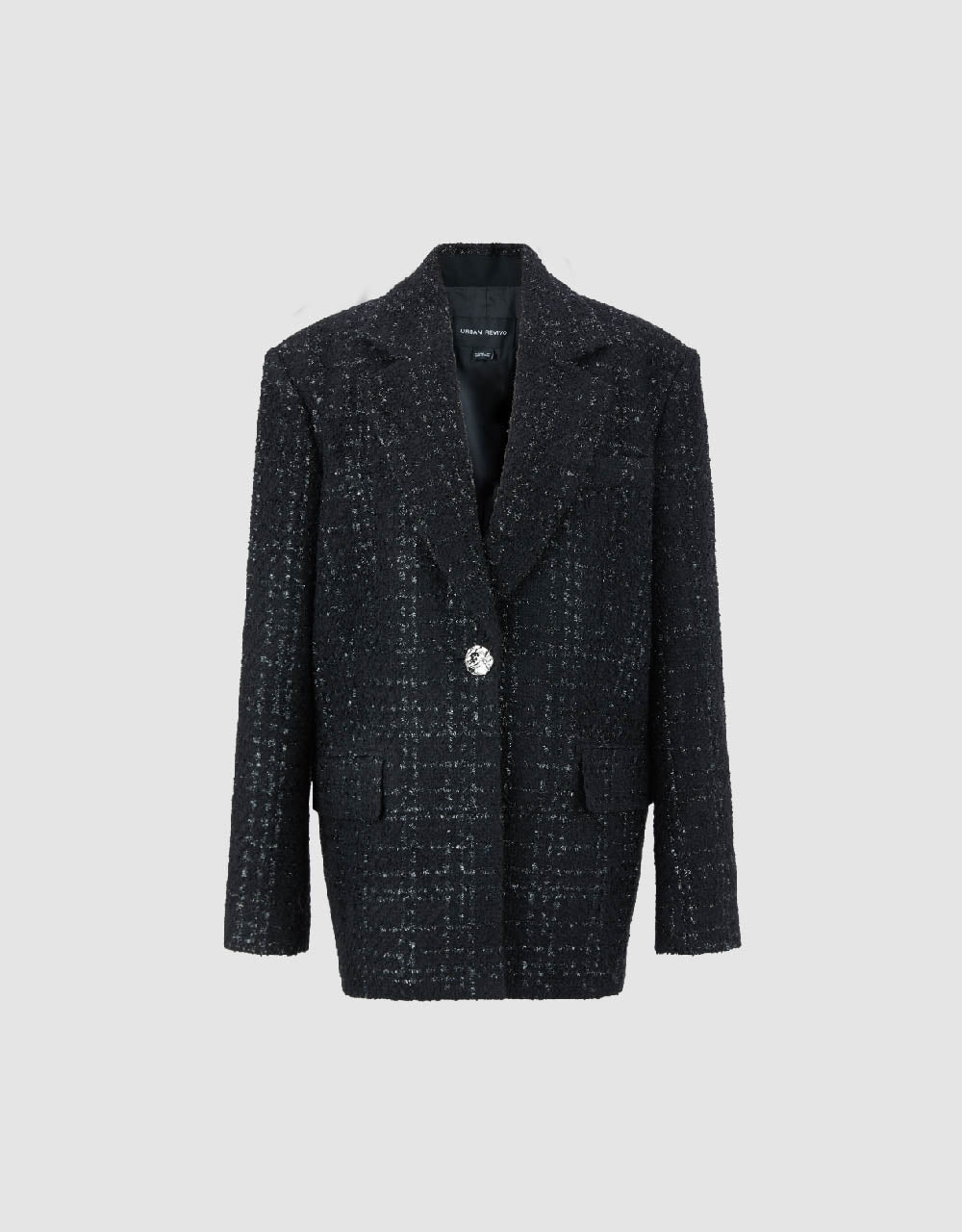 Notch Lapel Tweed Blazer