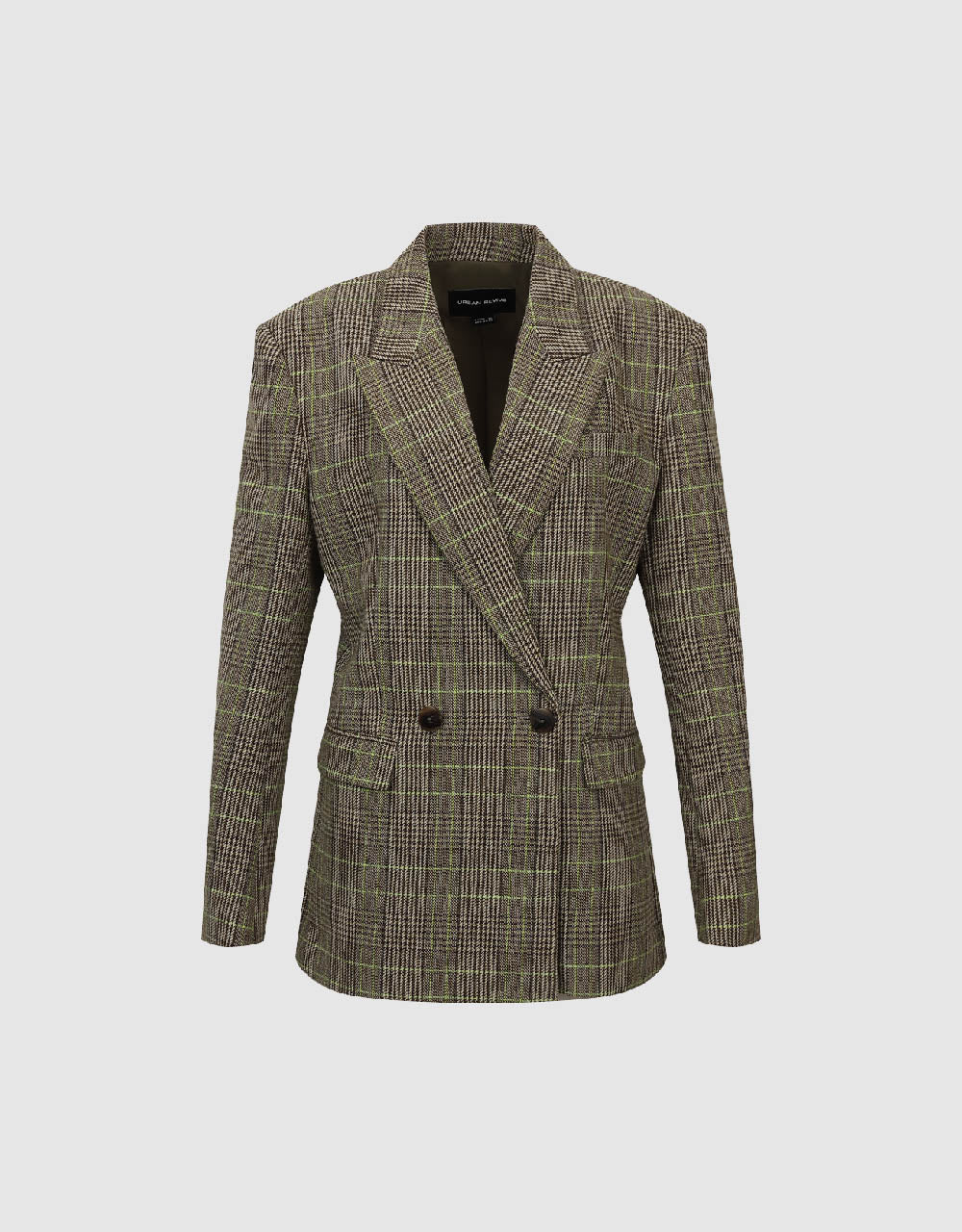 Peak Lapel Plaid Blazer