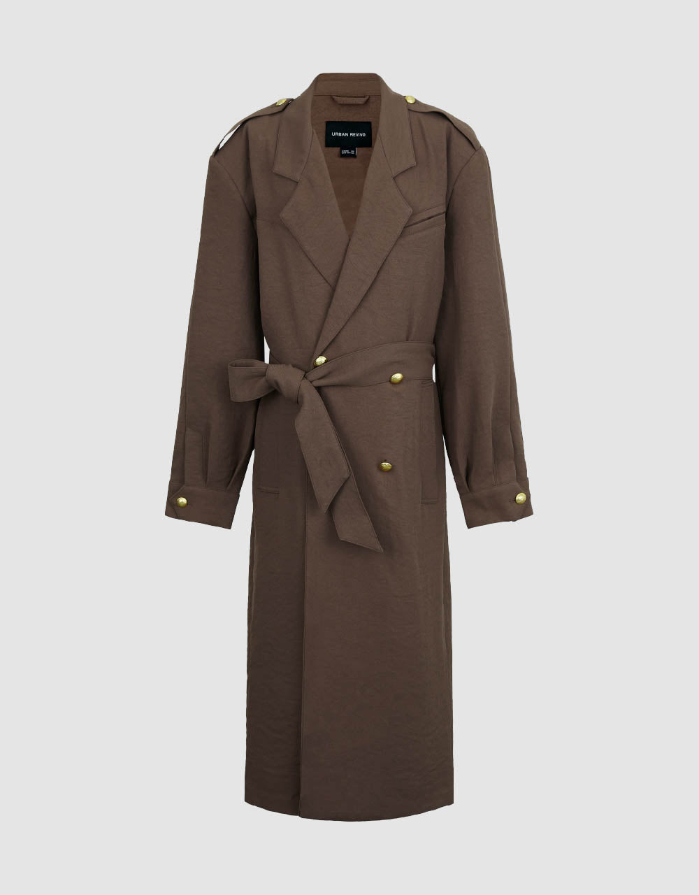 Notch Lapel Trench Coat With Belt