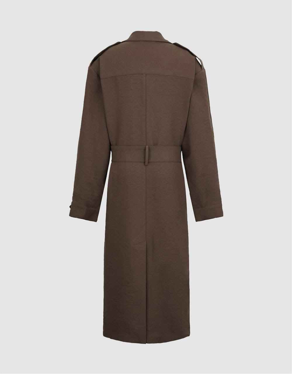 Notch Lapel Trench Coat With Belt