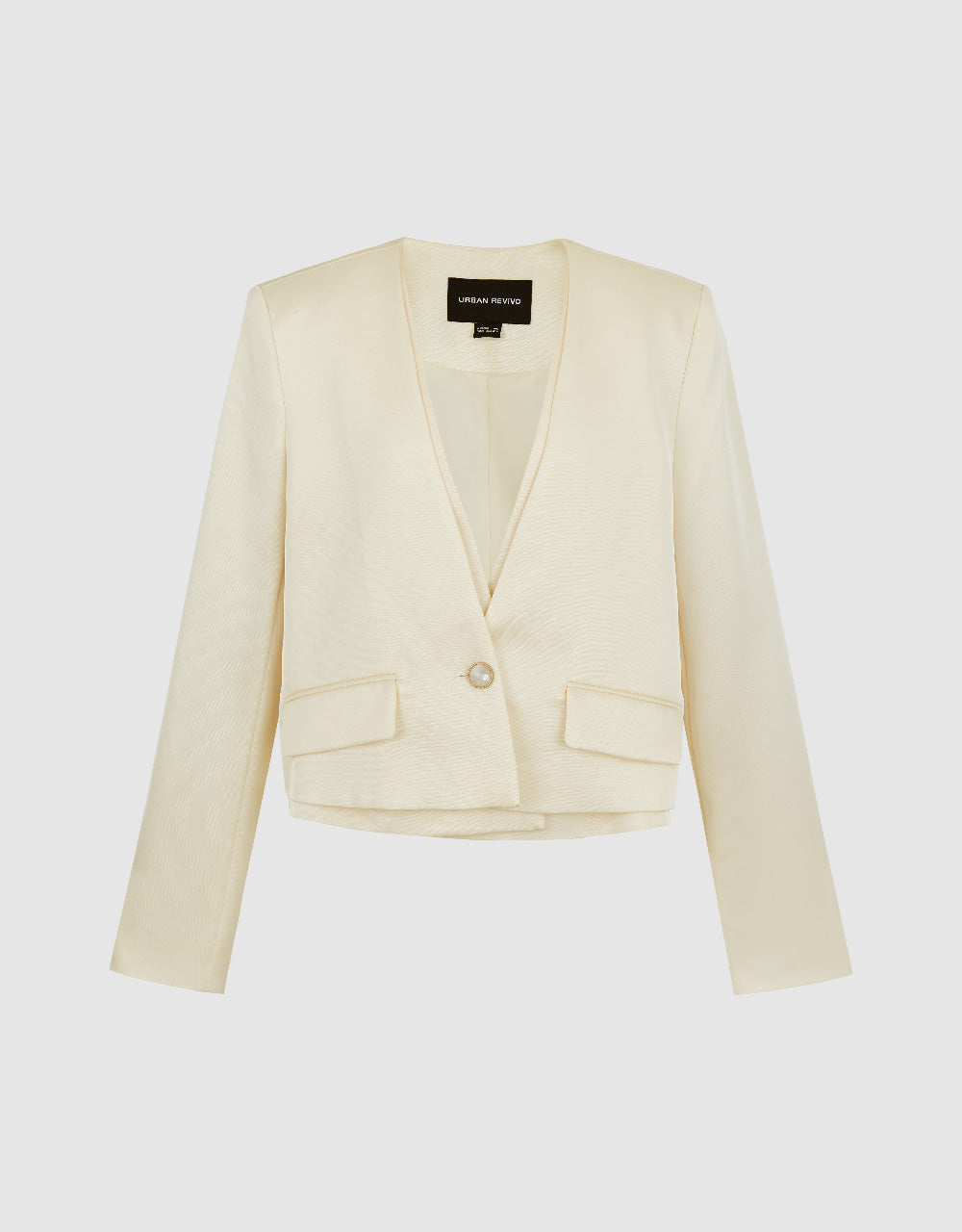 Cropped V-Neck Blazer Jacket