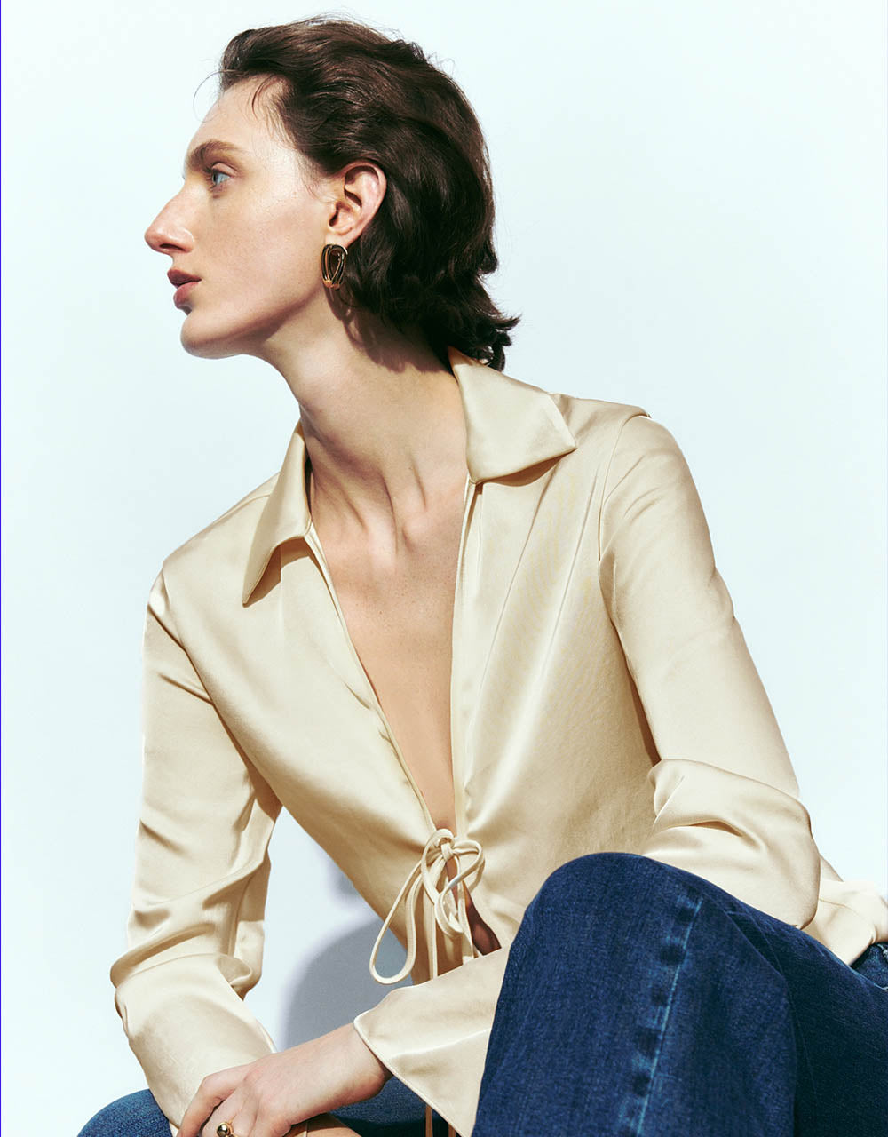 Tie Front V-Neck Jacket