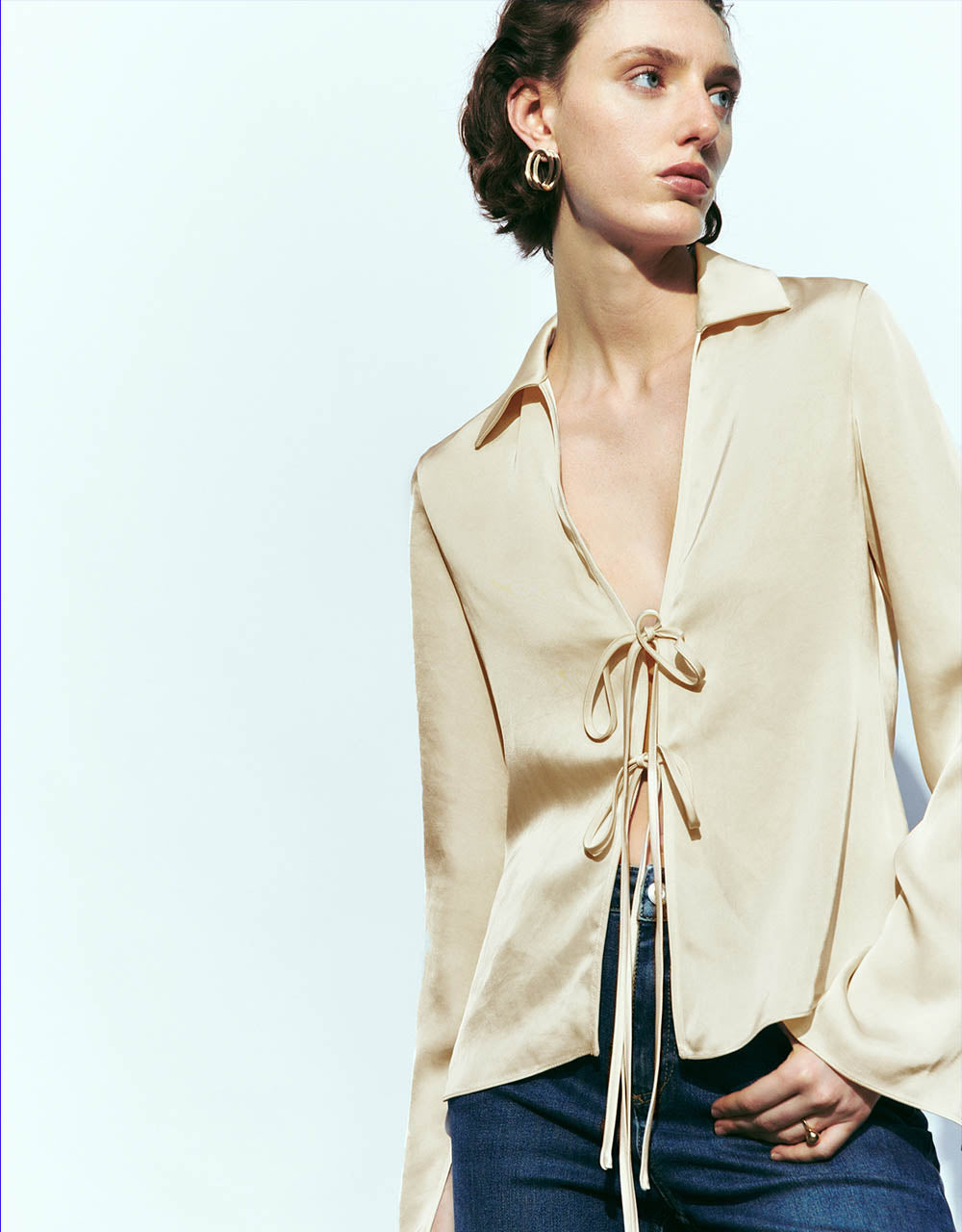 Tie Front V-Neck Jacket