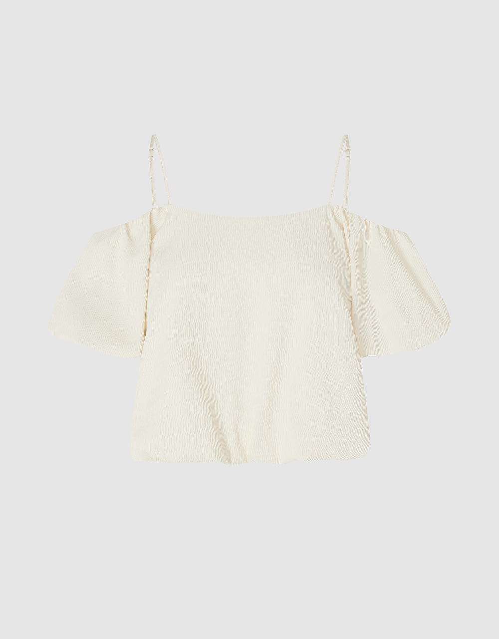 Puff Sleeve Square-cut Collar Overhead Shirt