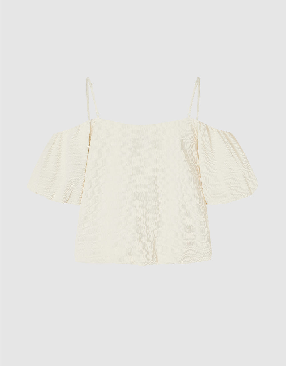 Puff Sleeve Square-cut Collar Overhead Shirt