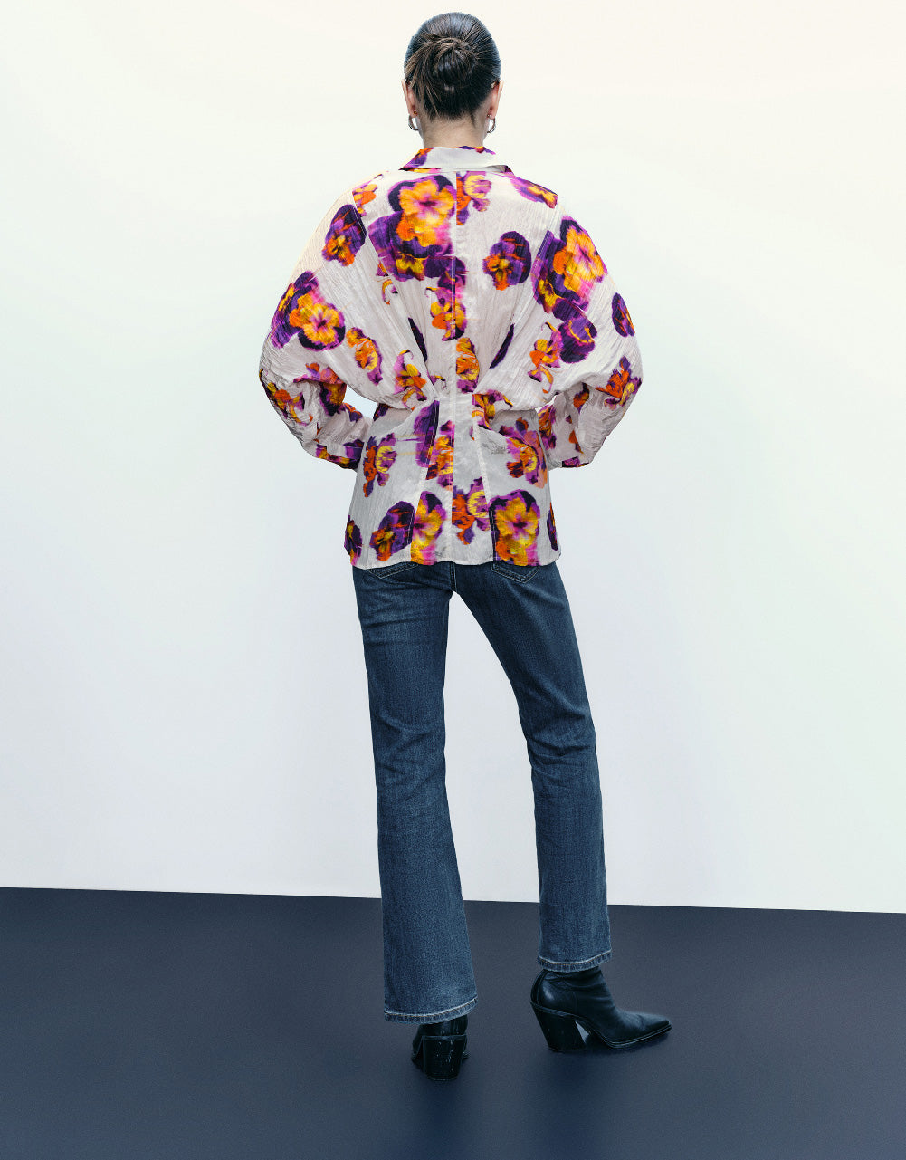 Flower Printed Button Up Shirt