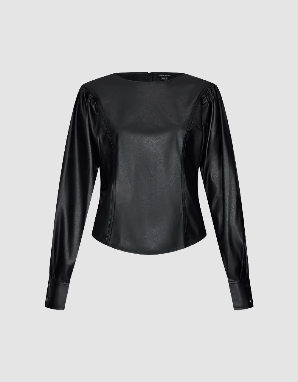 Puff Sleeve Vegan Leather Overhead Shirt