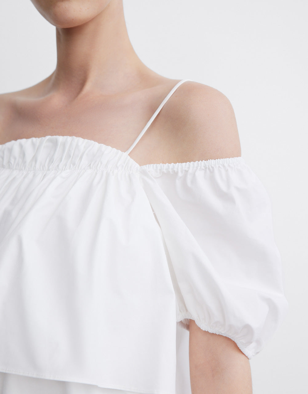 Puff Sleeve Off-Shoulder Overhead Shirt