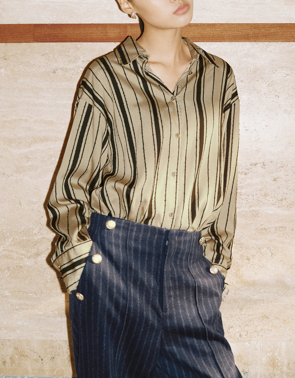 Striped Straight Loose Shirt