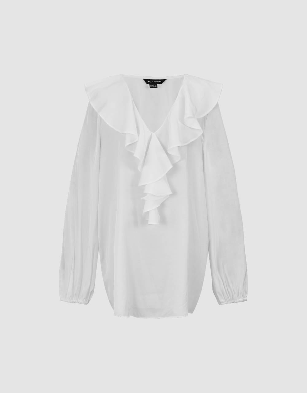 Ruffle V-Neck Overhead Shirt