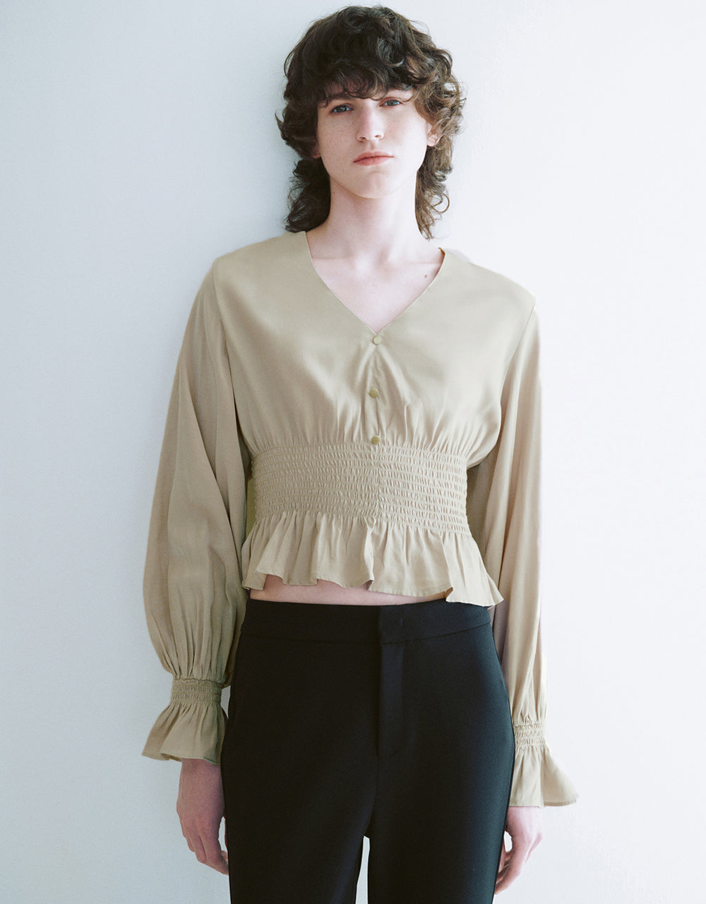 Chiffon V-Neck Overhead Shirt