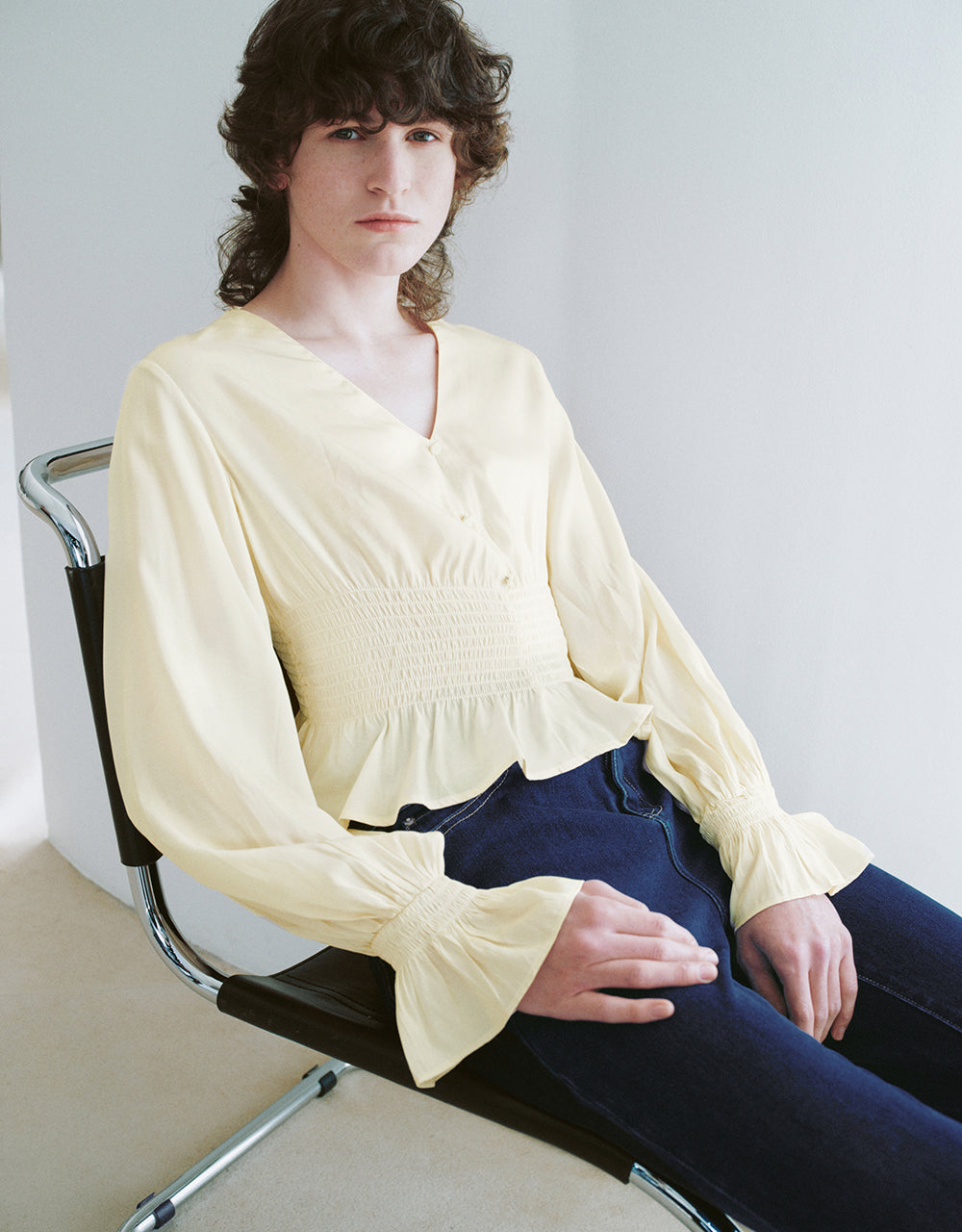 Chiffon V-Neck Overhead Shirt