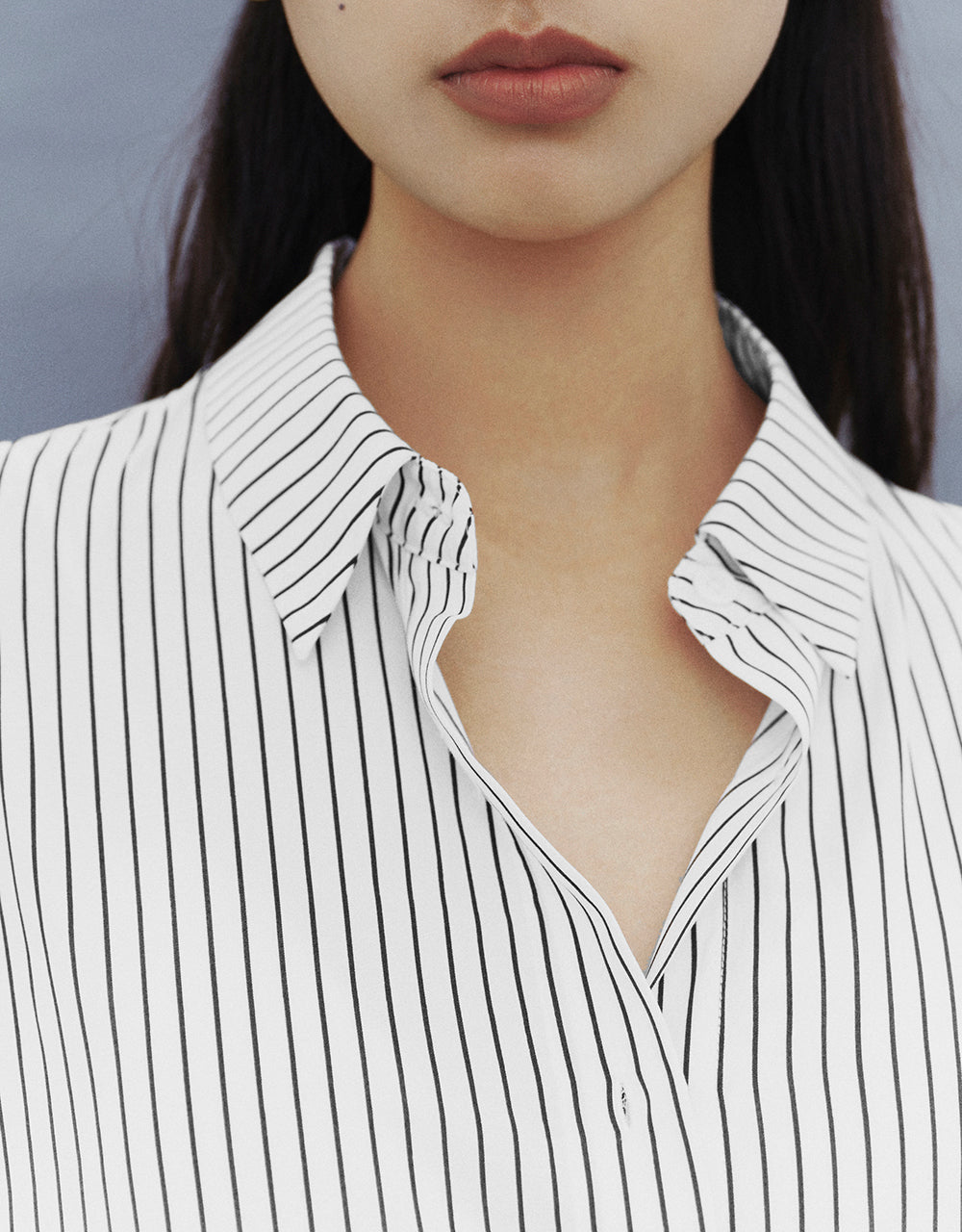 Button Up Striped Straight Shirt