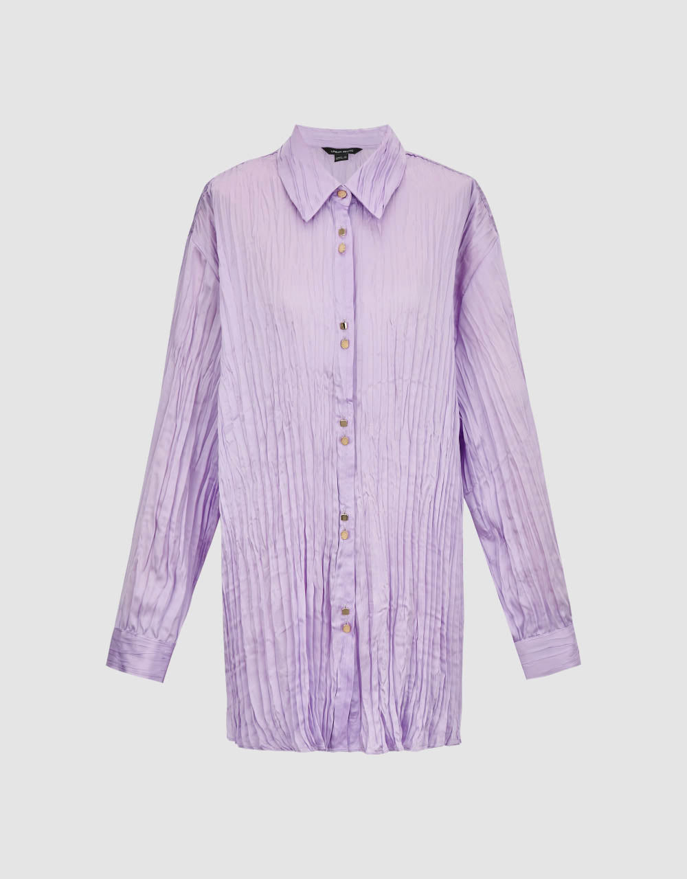 Ruched Button Up Straight Shirt