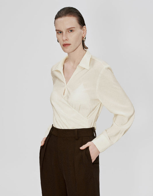 Surplice Front V-Neck Overhead Shirt