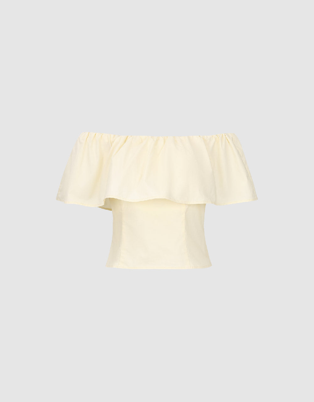 Ruffle Off-Shoulder Straight Blouse