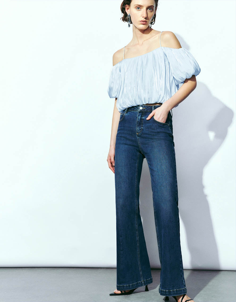 Off-Shoulder Chiffon Cami Top