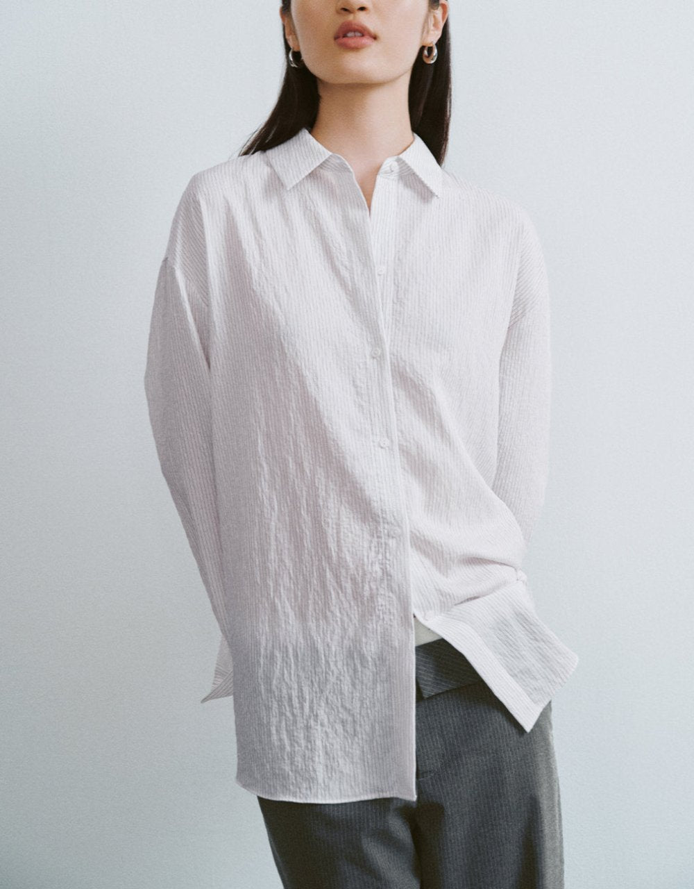 Textrued Straight Shirt