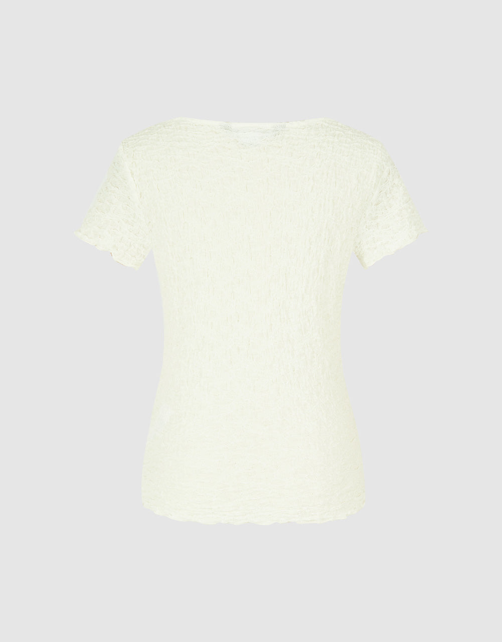 Shirred Square-cut Collar Skinny T-Shirt